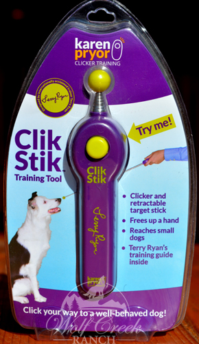 The Clik Stik Training Tool is a clicker on a collapsible stick--perfect for trick and target training! 
