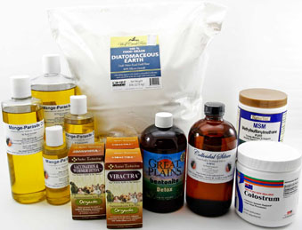 Mange Parasite Severe Kits contain either 4 oz., 8 oz., 16 oz., or 32 oz. bottles of Mange Parasite Oil; 6.3 ozs. of 100% NZ Colostrum; 1 lb. of NaturVet MSM; (2) 1 oz. Vibactra or 16 oz. of Colloidal Silver; and 6 lbs. of Food Grade Diatomaceous Earth.